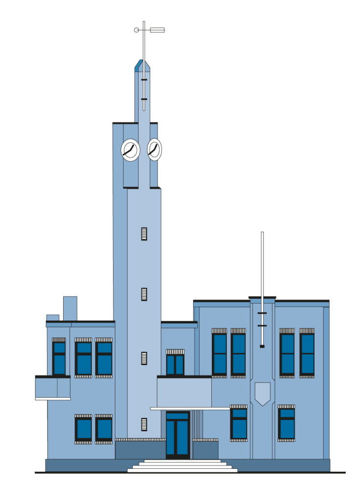 Grafische afbeelding van het Berlagehuis in Usquert