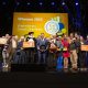 De finalisten van de erfgoedvrijwilligersprijs 2026 op het podium.